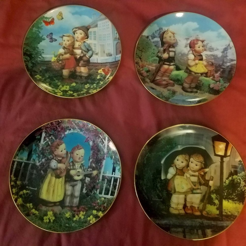 Four 8" Little Companions  Hummel Plates